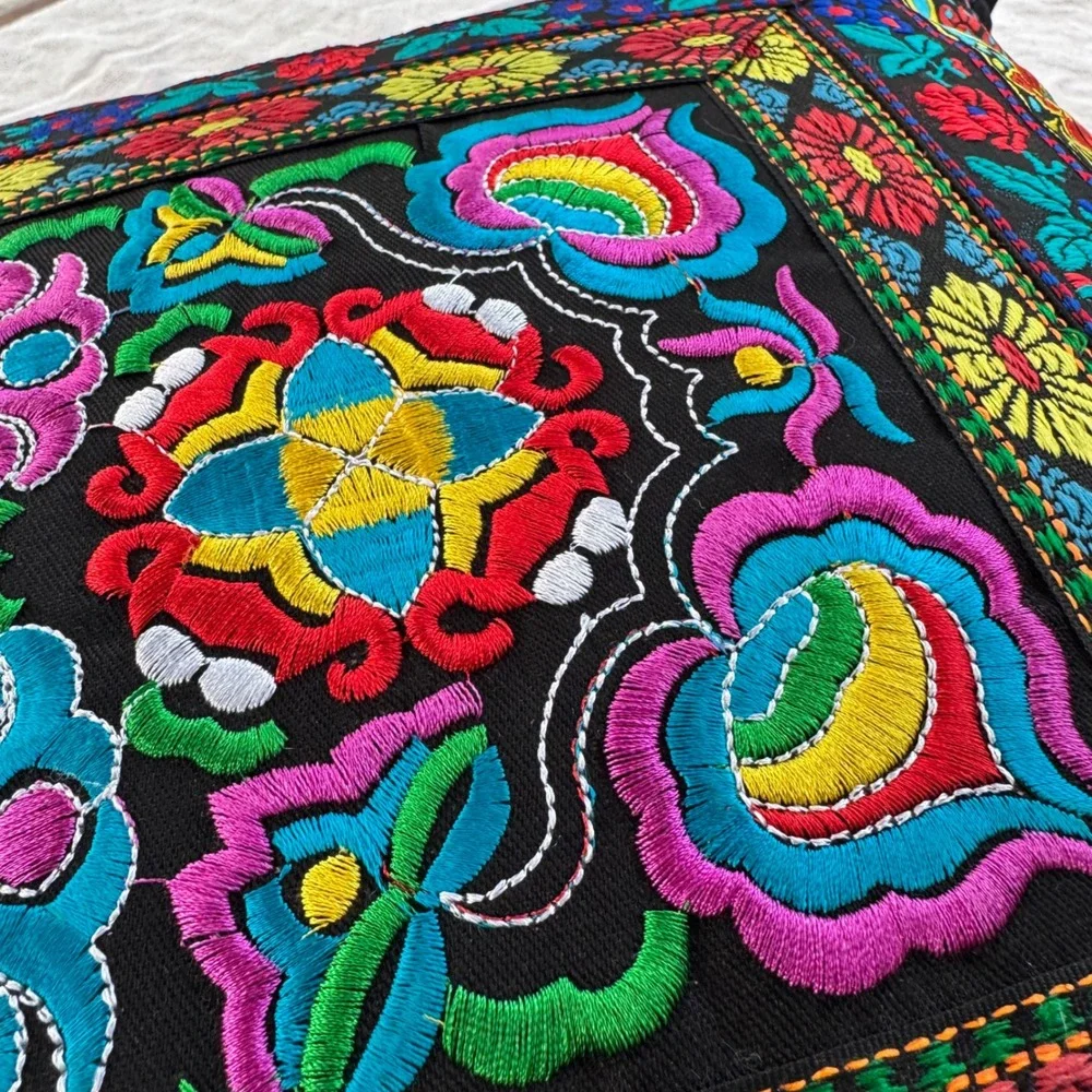 Vintage Miao Hmong Embroidered Pillow 17